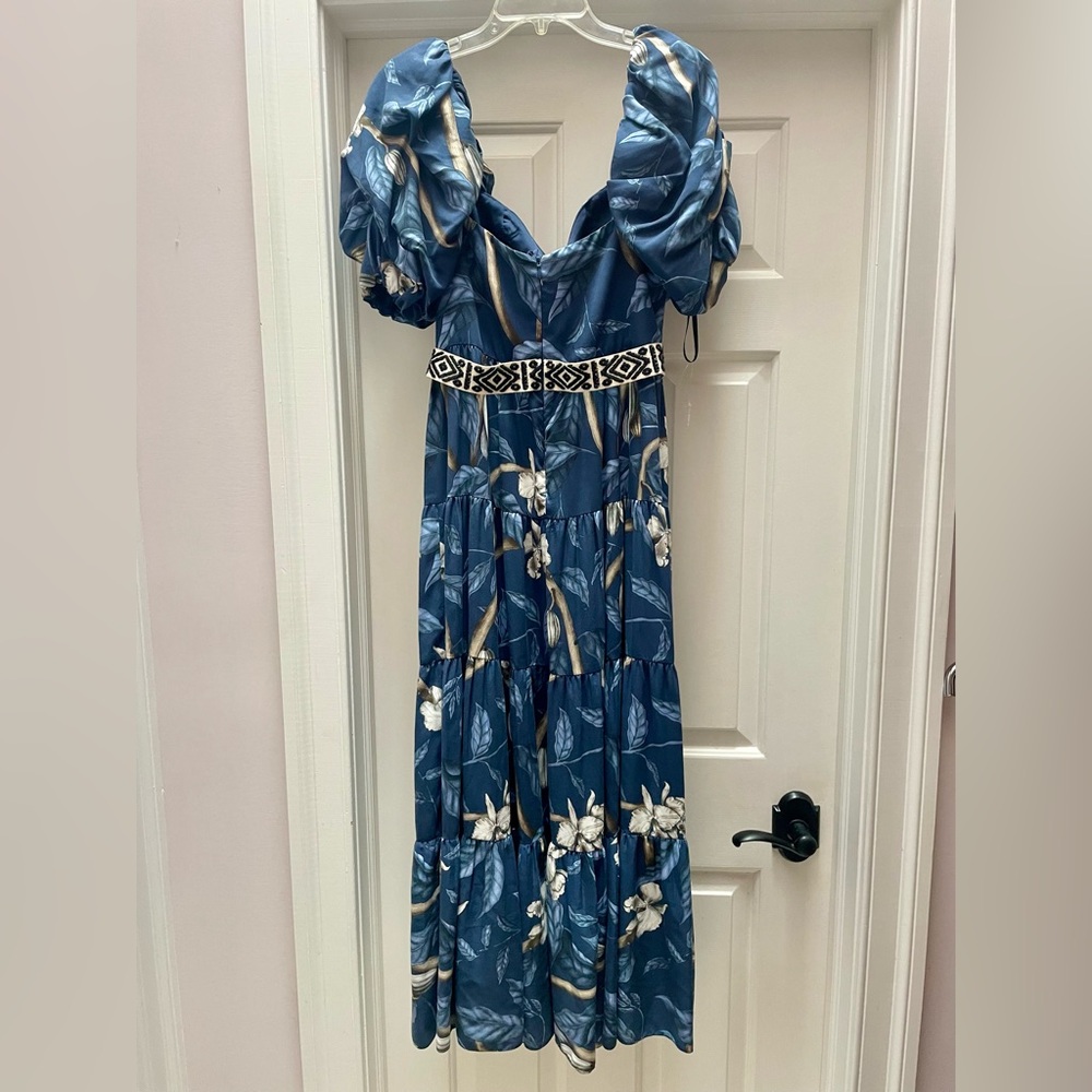 $1350 New Johanna Ortiz Botanical Heritage Long Floral Crepe Dress - Picture 8 of 15